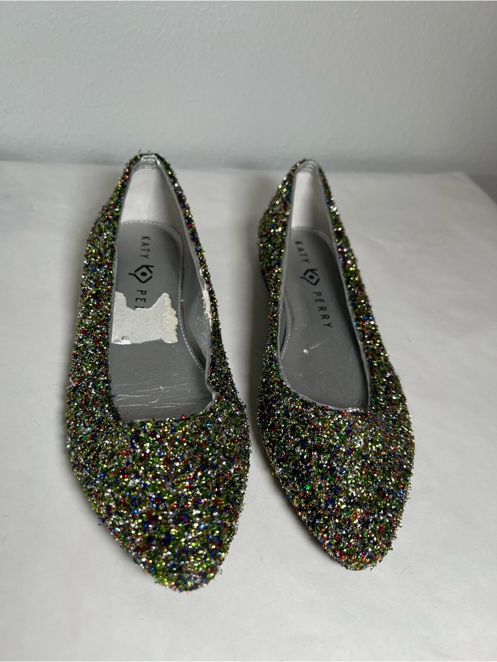 Katy Perry Collections Multicolor Glitter Pointed Toe Flats 6